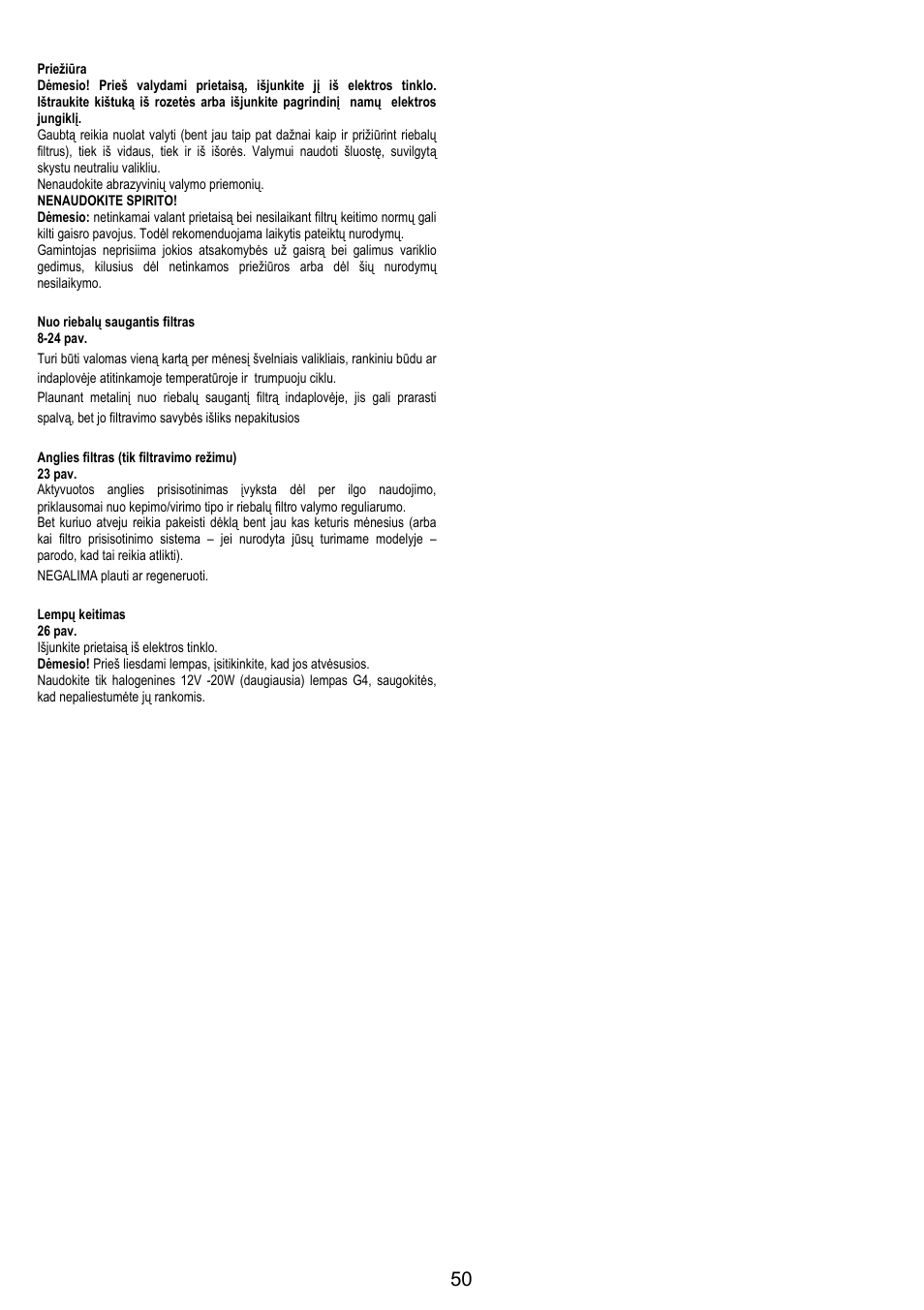 Electrolux EFC50800X User Manual | Page 49 / 72