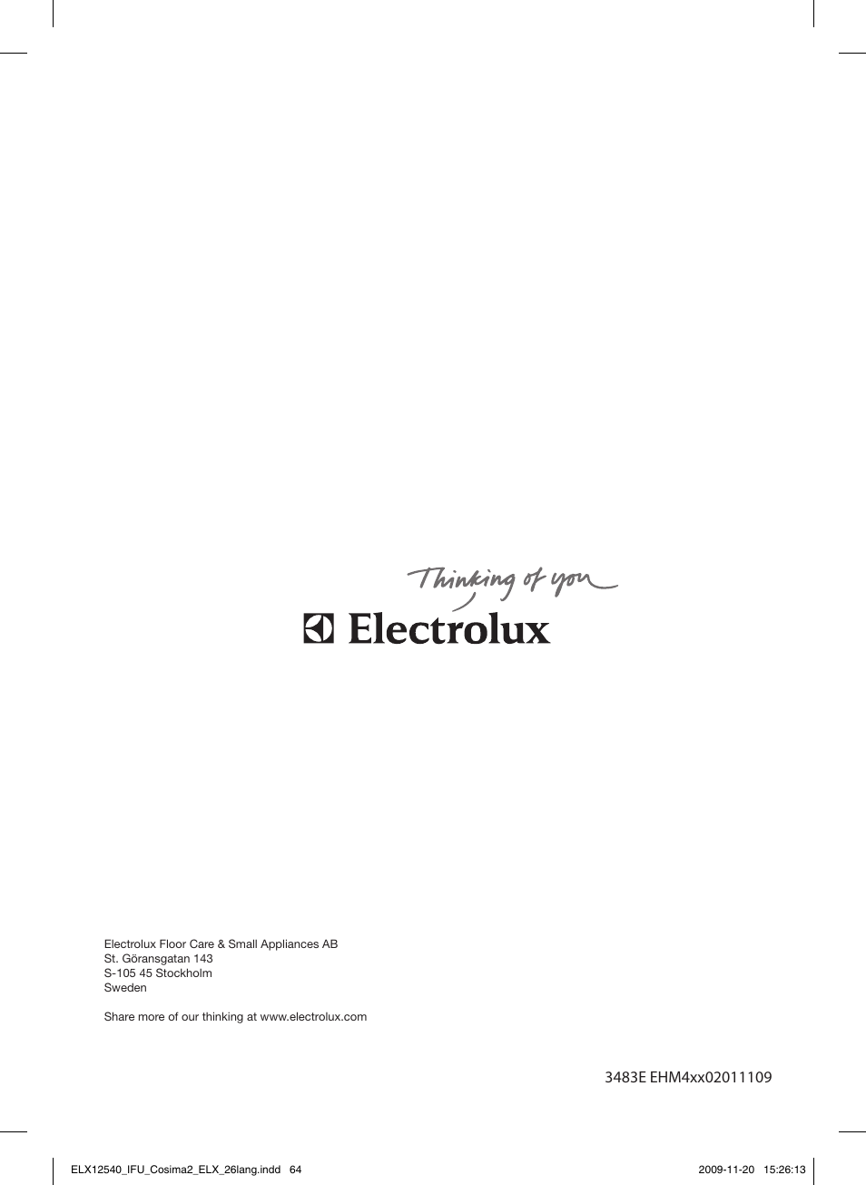 Electrolux EHM4400 User Manual | Page 64 / 64