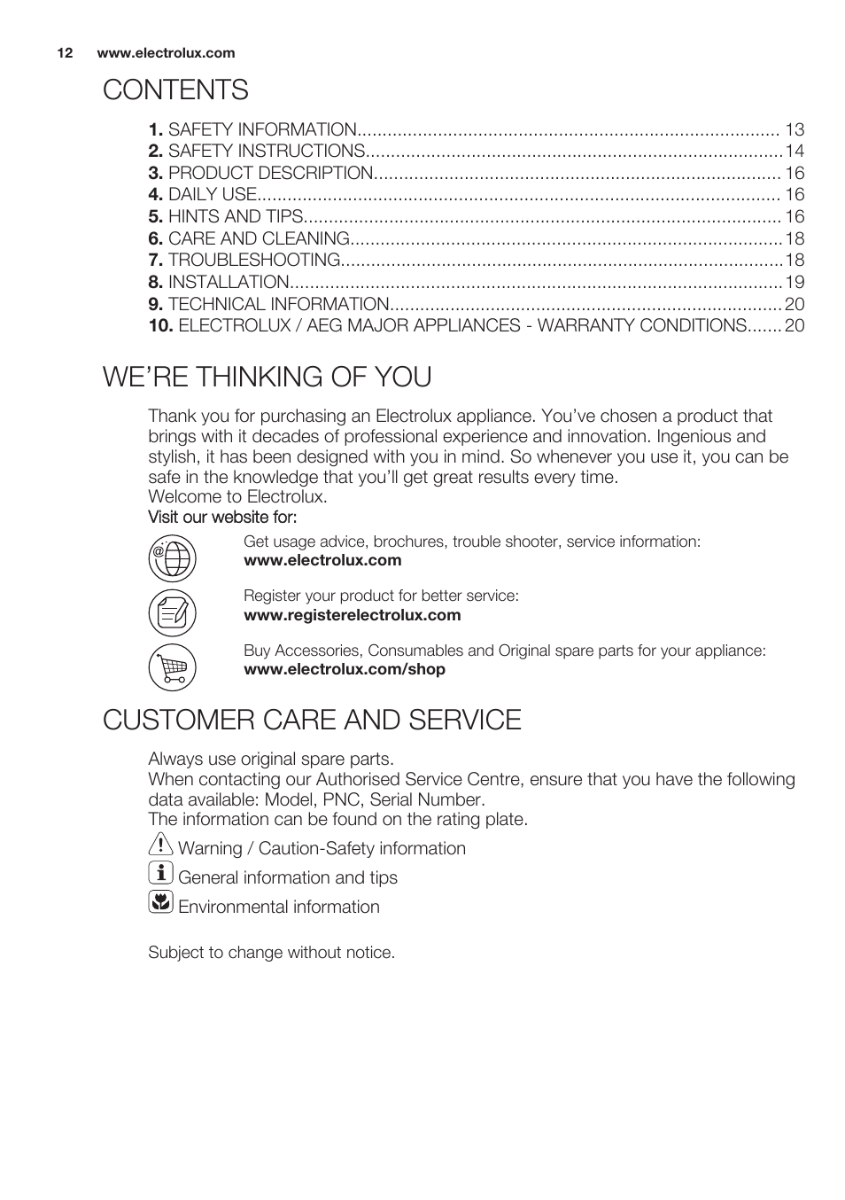 Electrolux EHF6140FOK User Manual | Page 12 / 44