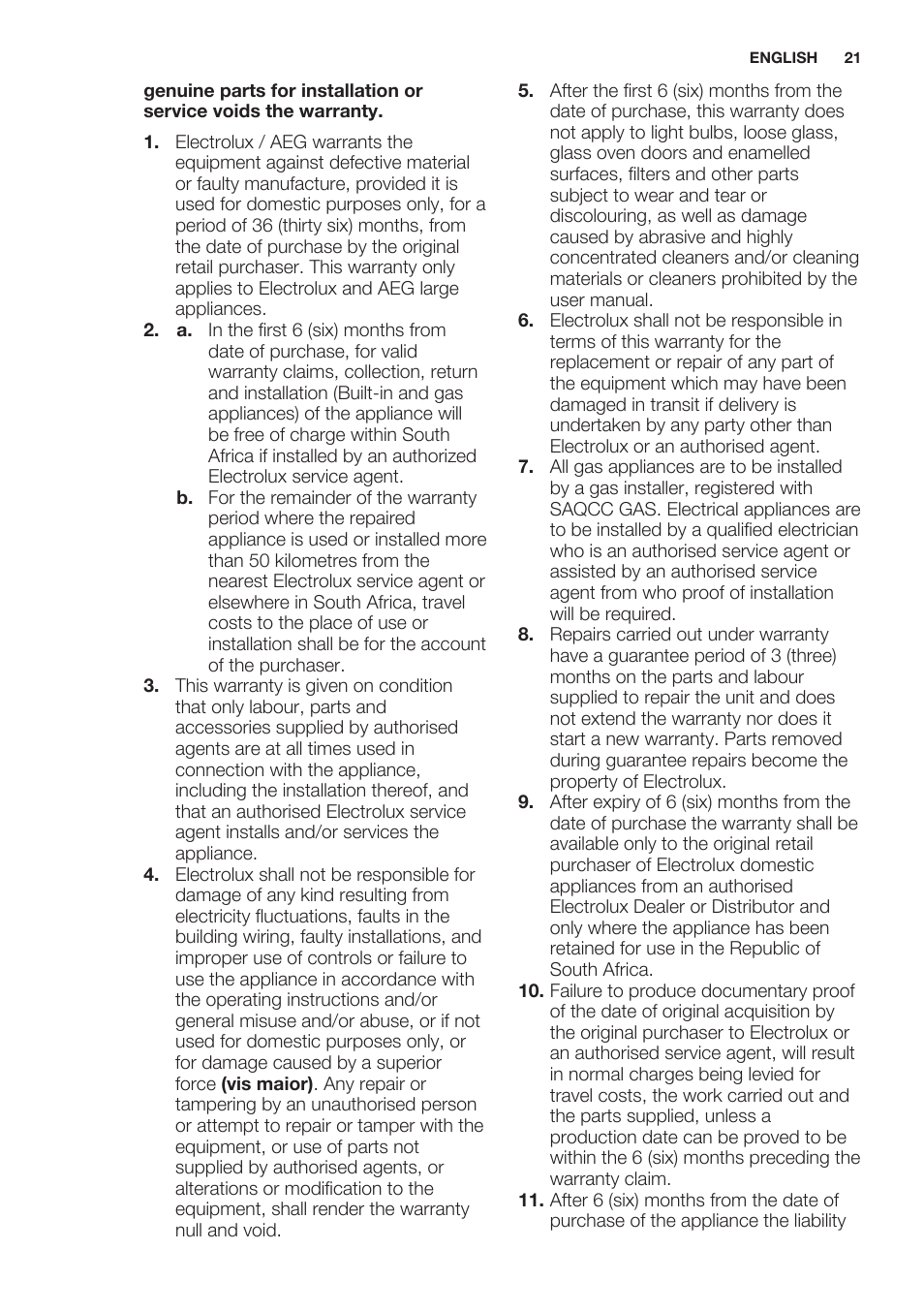 Electrolux EHF6140FOK User Manual | Page 21 / 44