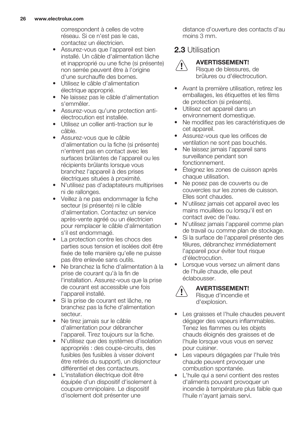 3 utilisation | Electrolux EHF6140FOK User Manual | Page 26 / 44