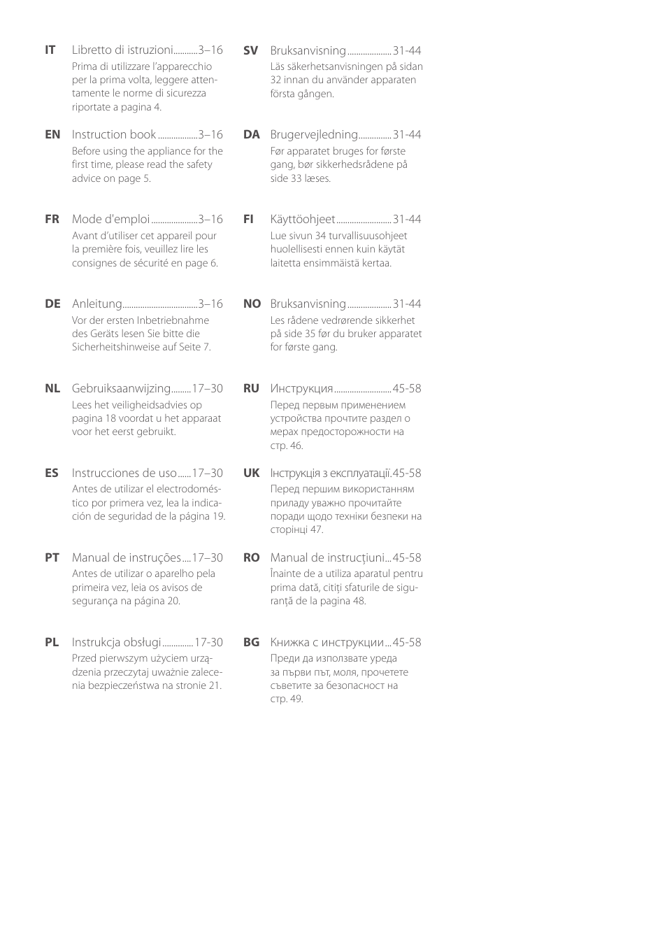 Electrolux ELM5000BK User Manual | Page 2 / 60