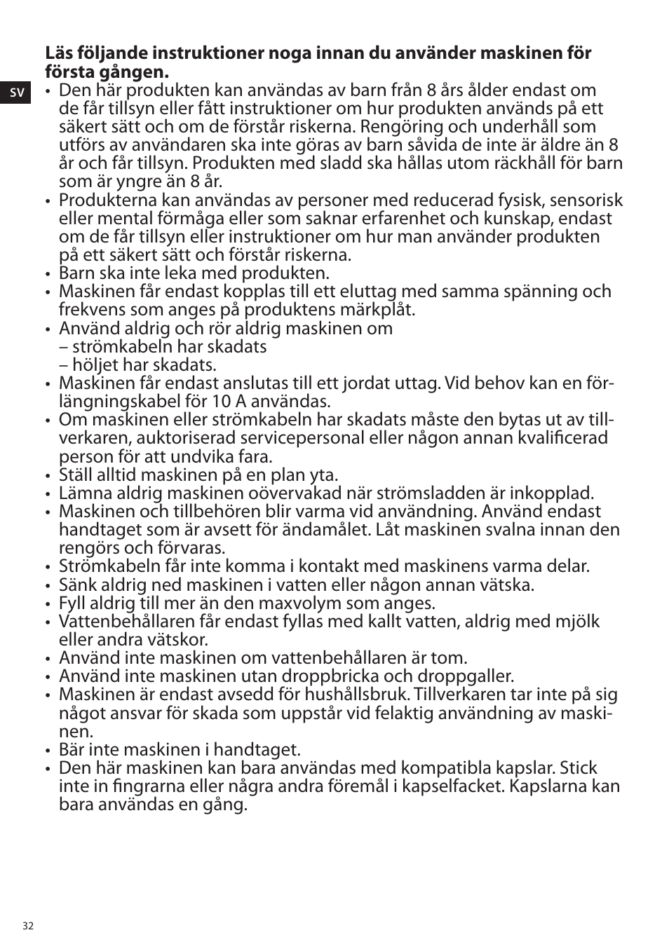 Electrolux ELM5000BK User Manual | Page 32 / 60
