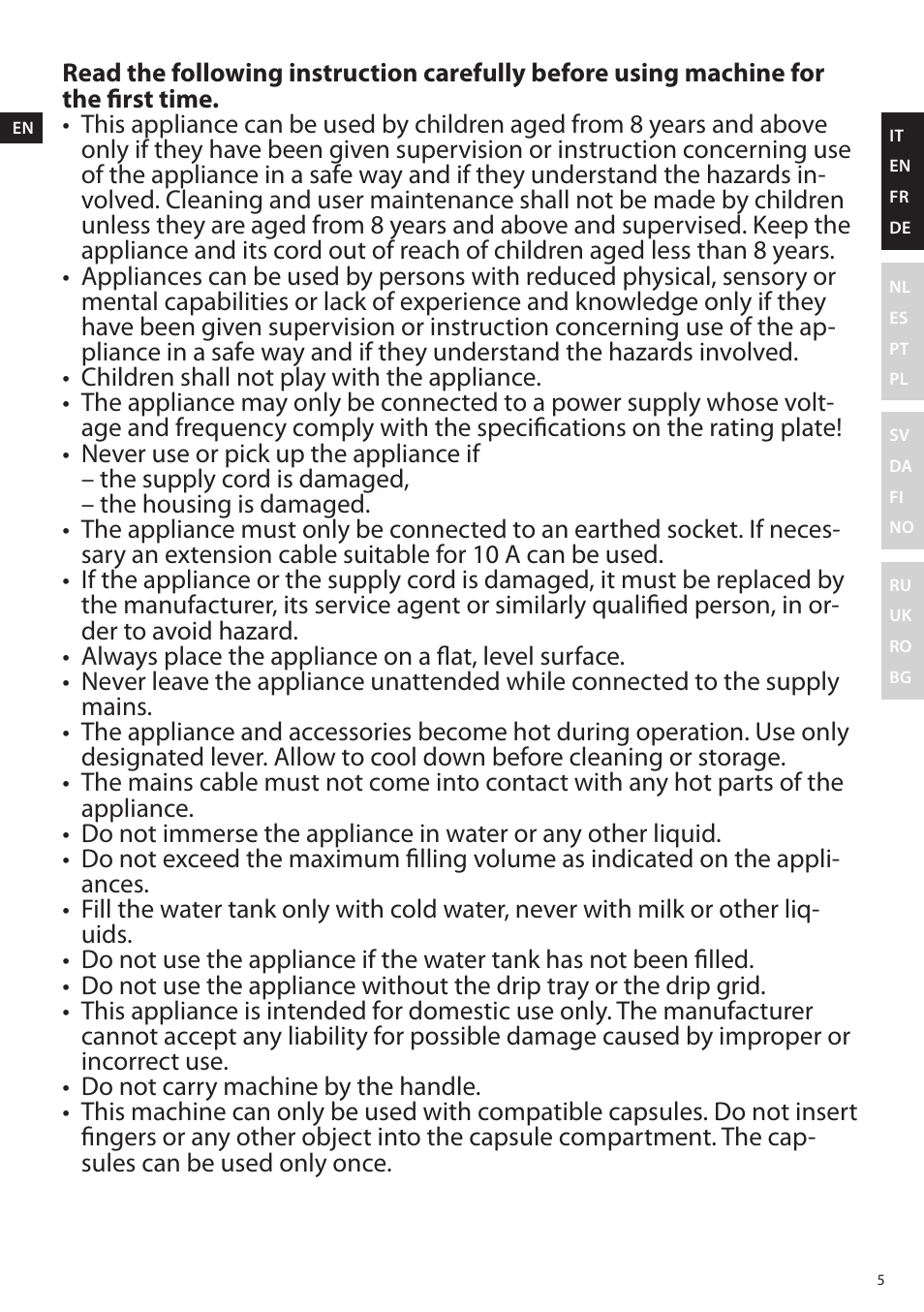 Electrolux ELM5000BK User Manual | Page 5 / 60