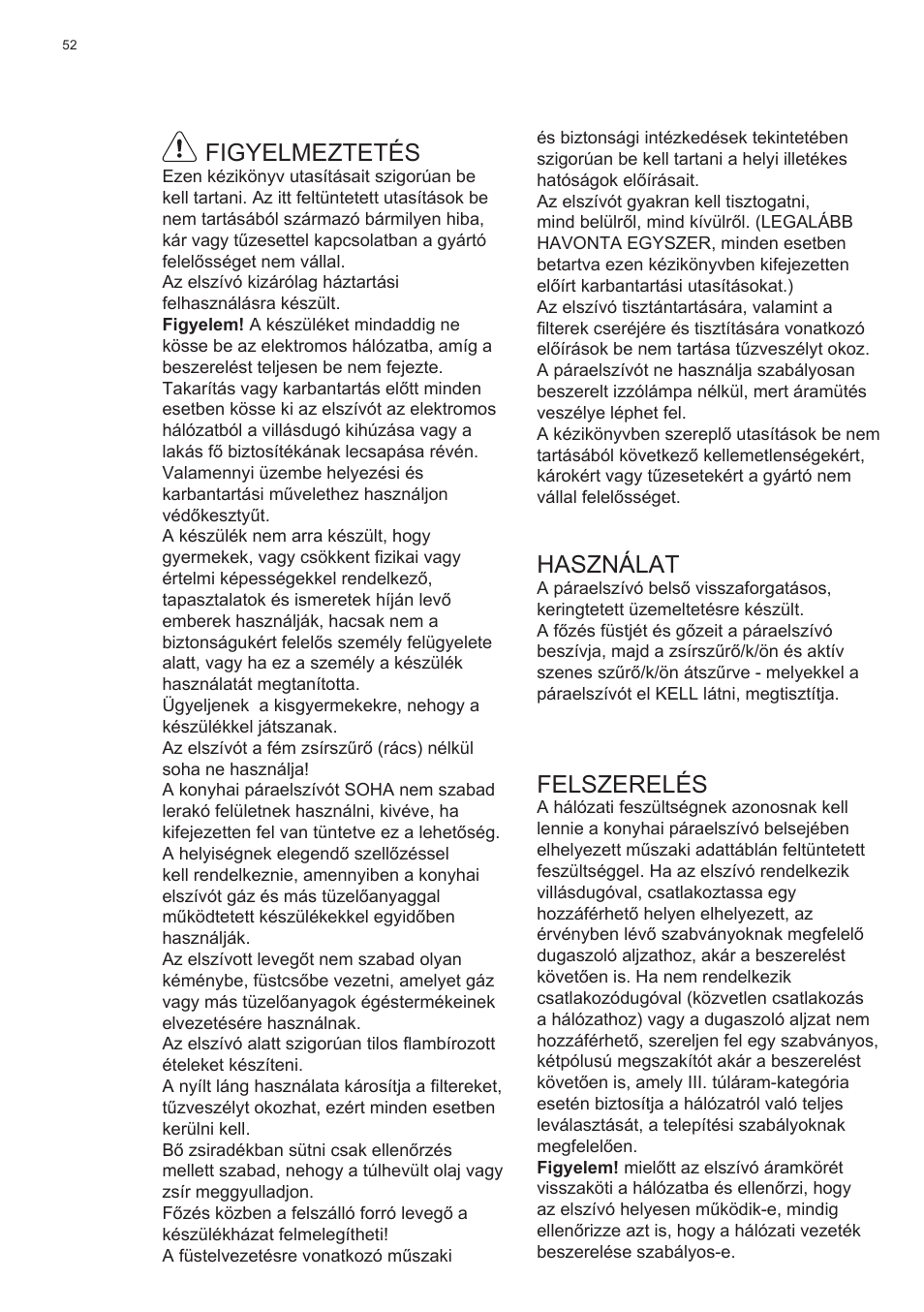 Electrolux EFC60400K User Manual | Page 52 / 100