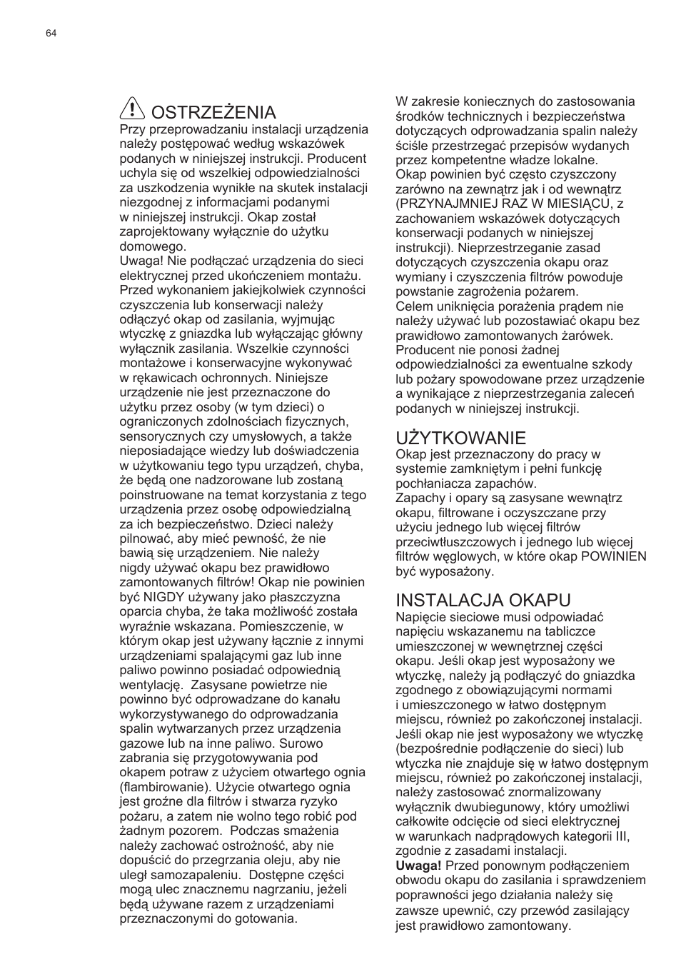 Electrolux EFC60400K User Manual | Page 64 / 100