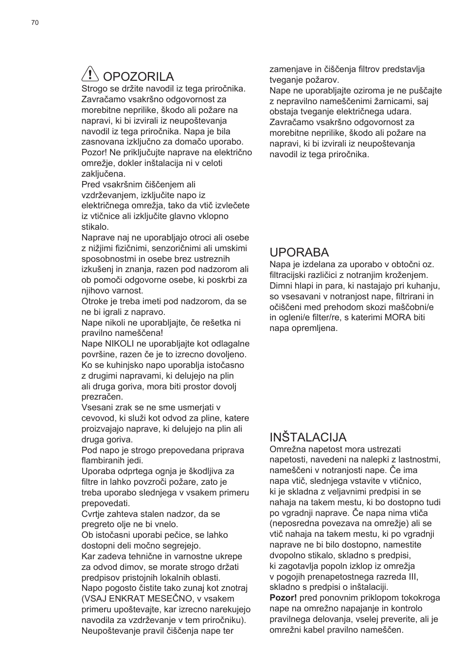 Electrolux EFC60400K User Manual | Page 70 / 100