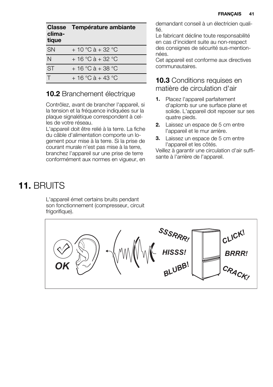 Bruits | Electrolux EC2830AOW1 User Manual | Page 41 / 72