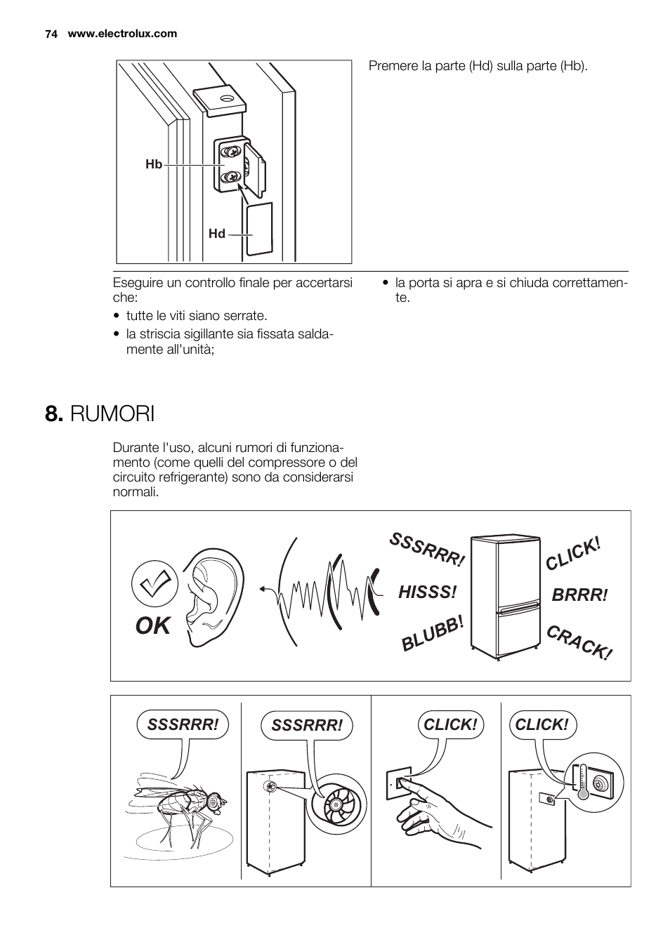 Rumori | Electrolux EUN2244AOW User Manual | Page 74 / 80