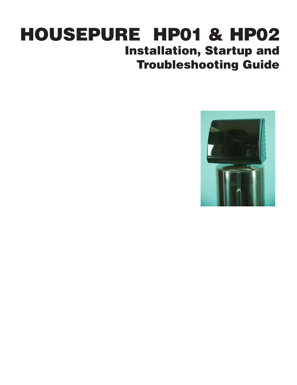 Water Inc HOUSEPURE HP01 User Manual | 9 pages