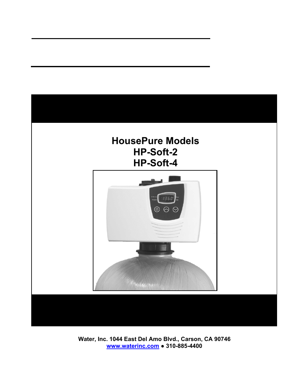 Water Inc HP-Soft-4 User Manual | 18 pages