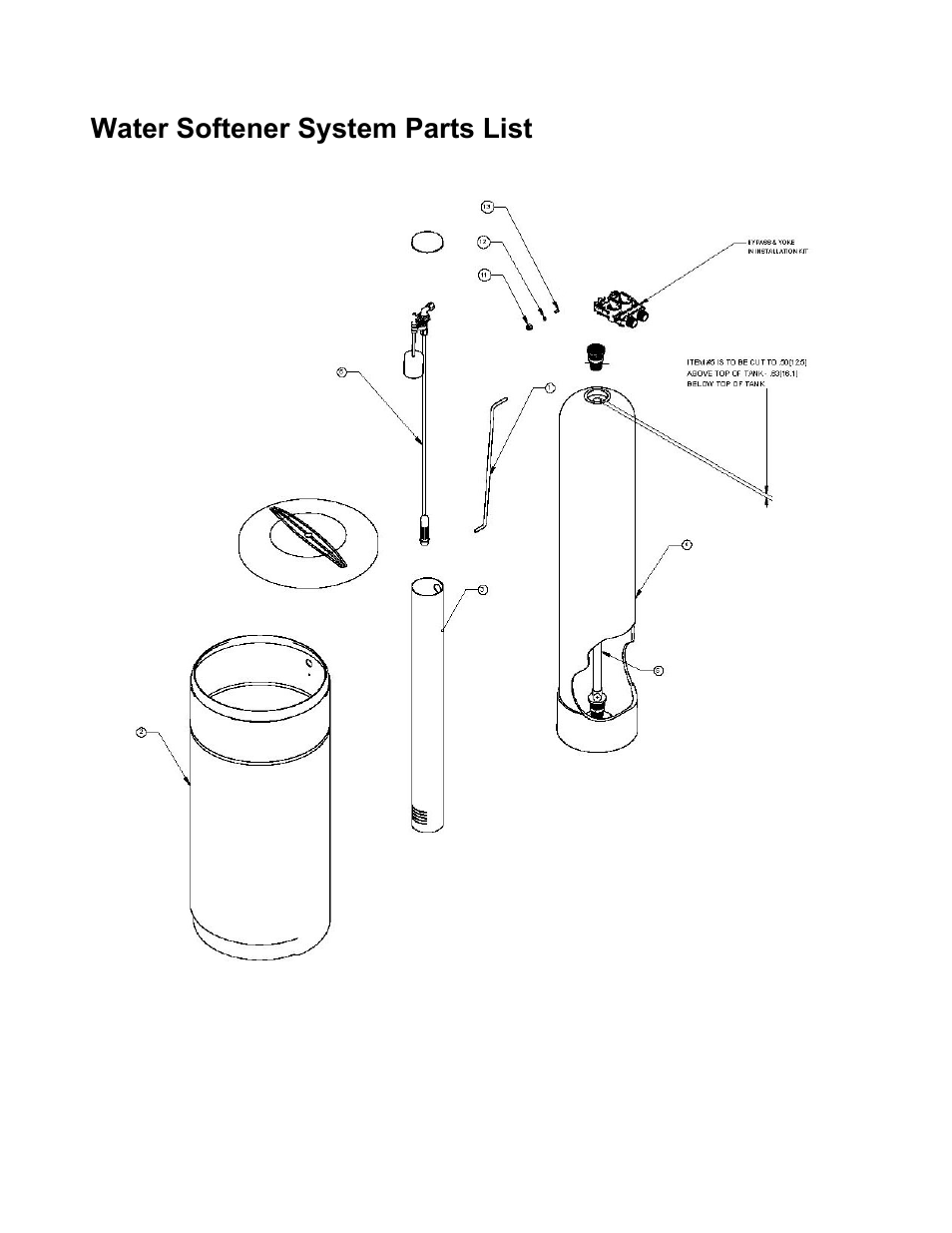 Water softener system parts list | Water Inc HP-Soft-4 User Manual | Page 14 / 18