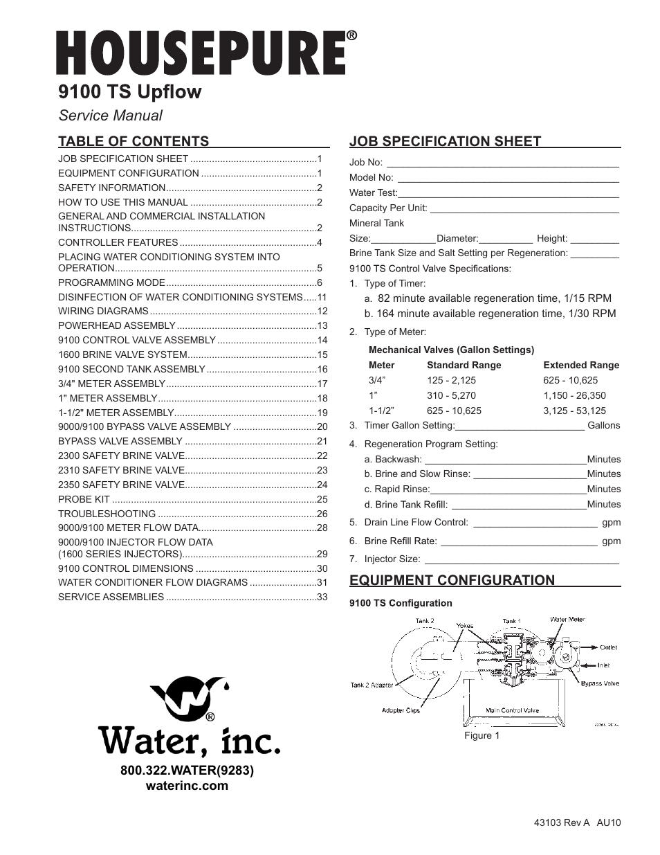 Water Inc wi-hp9100-TS Upflou User Manual | 34 pages