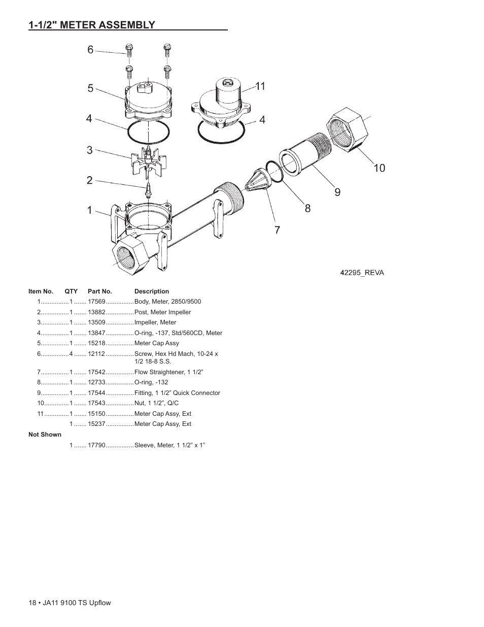 1/2" meter assembly | Water Inc wi-hp9100-TS Upflou User Manual | Page 18 / 34