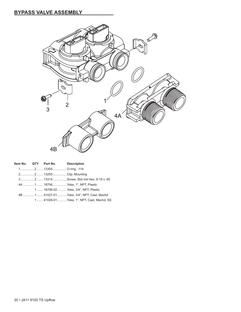 Bypass valve assembly | Water Inc wi-hp9100-TS Upflou User Manual | Page 20 / 34