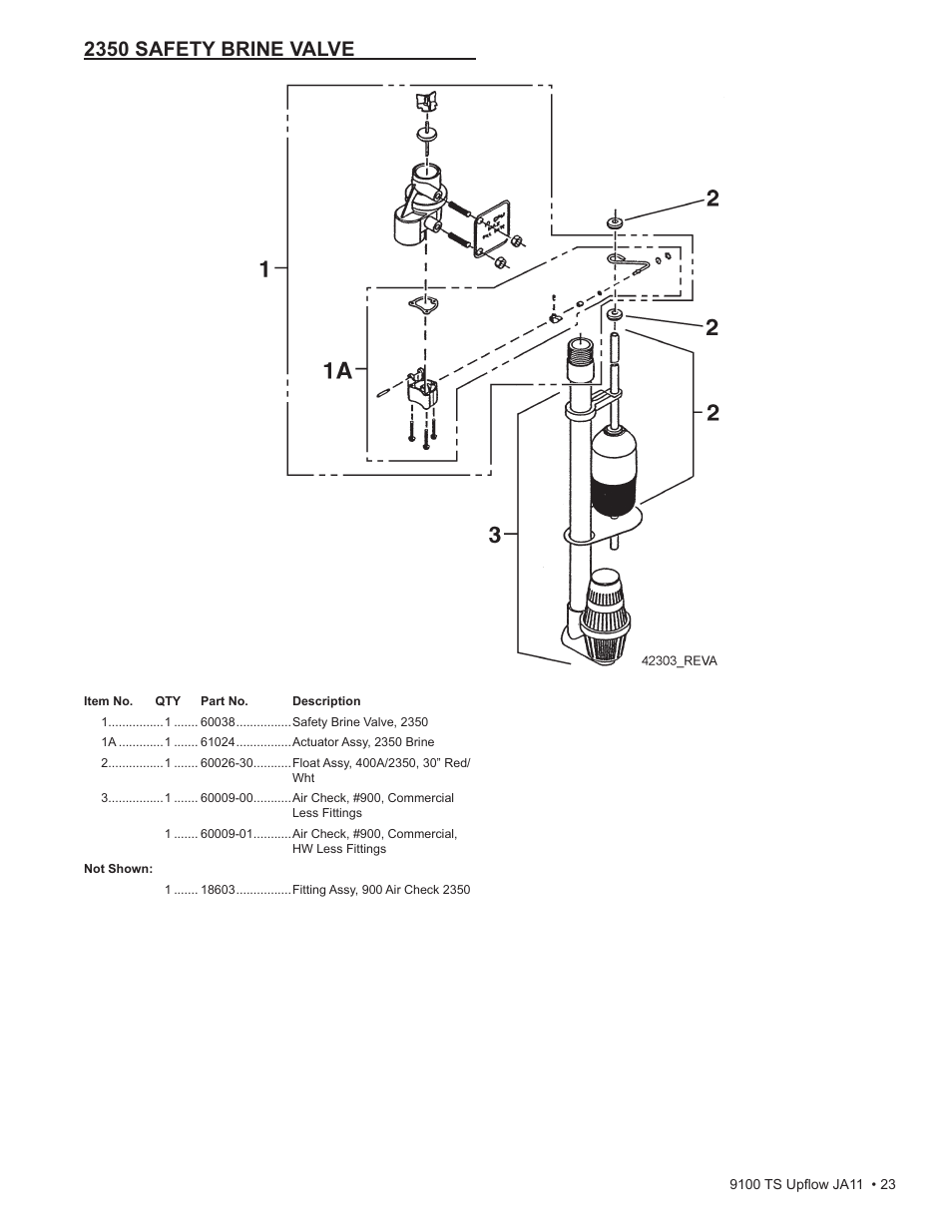 2350 safety brine valve | Water Inc wi-hp9100-TS Upflou User Manual | Page 23 / 34