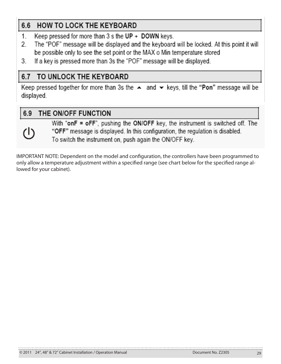 Water Inc 72” Signature Series User Manual | Page 29 / 37