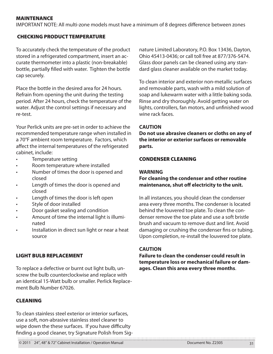 Water Inc 72” Signature Series User Manual | Page 31 / 37