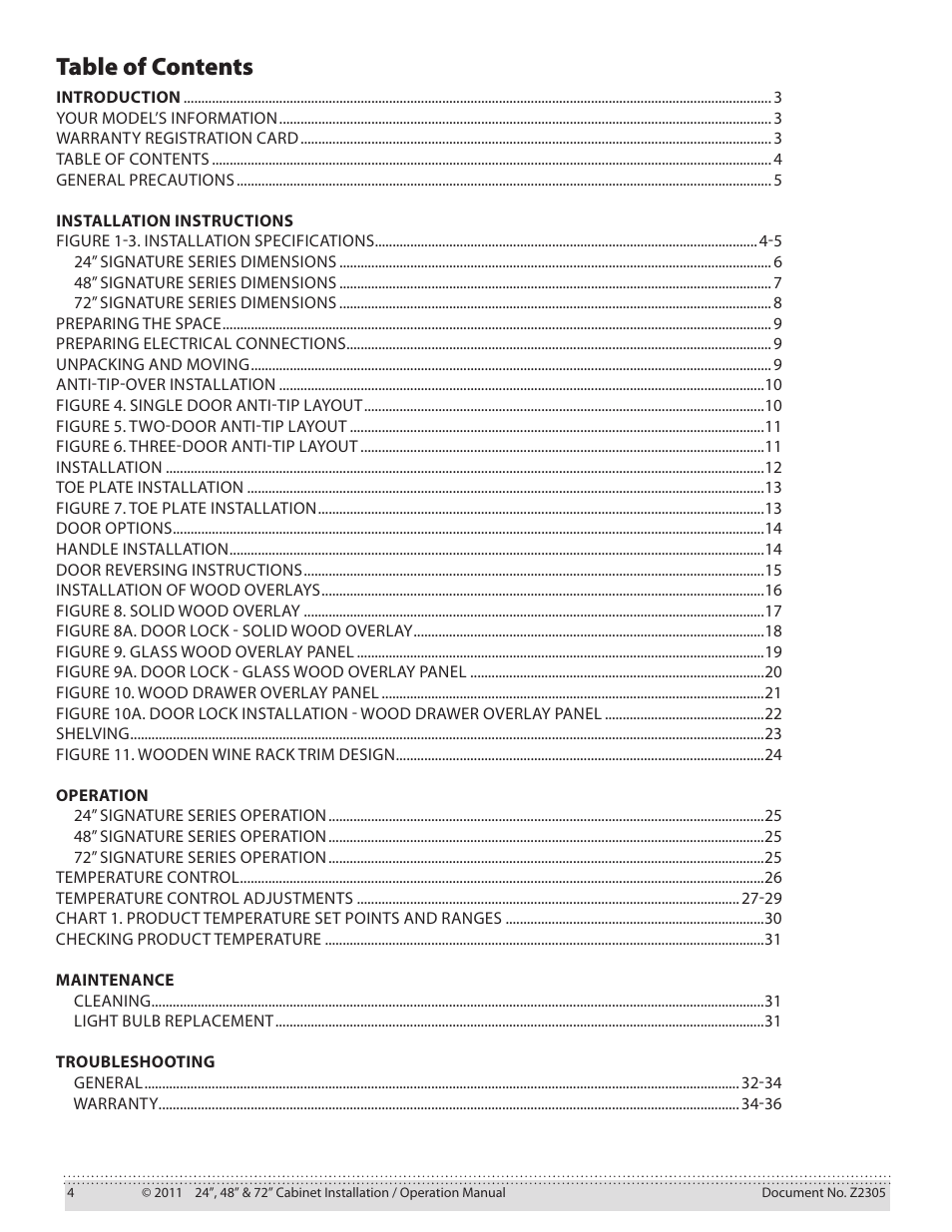 Water Inc 72” Signature Series User Manual | Page 4 / 37