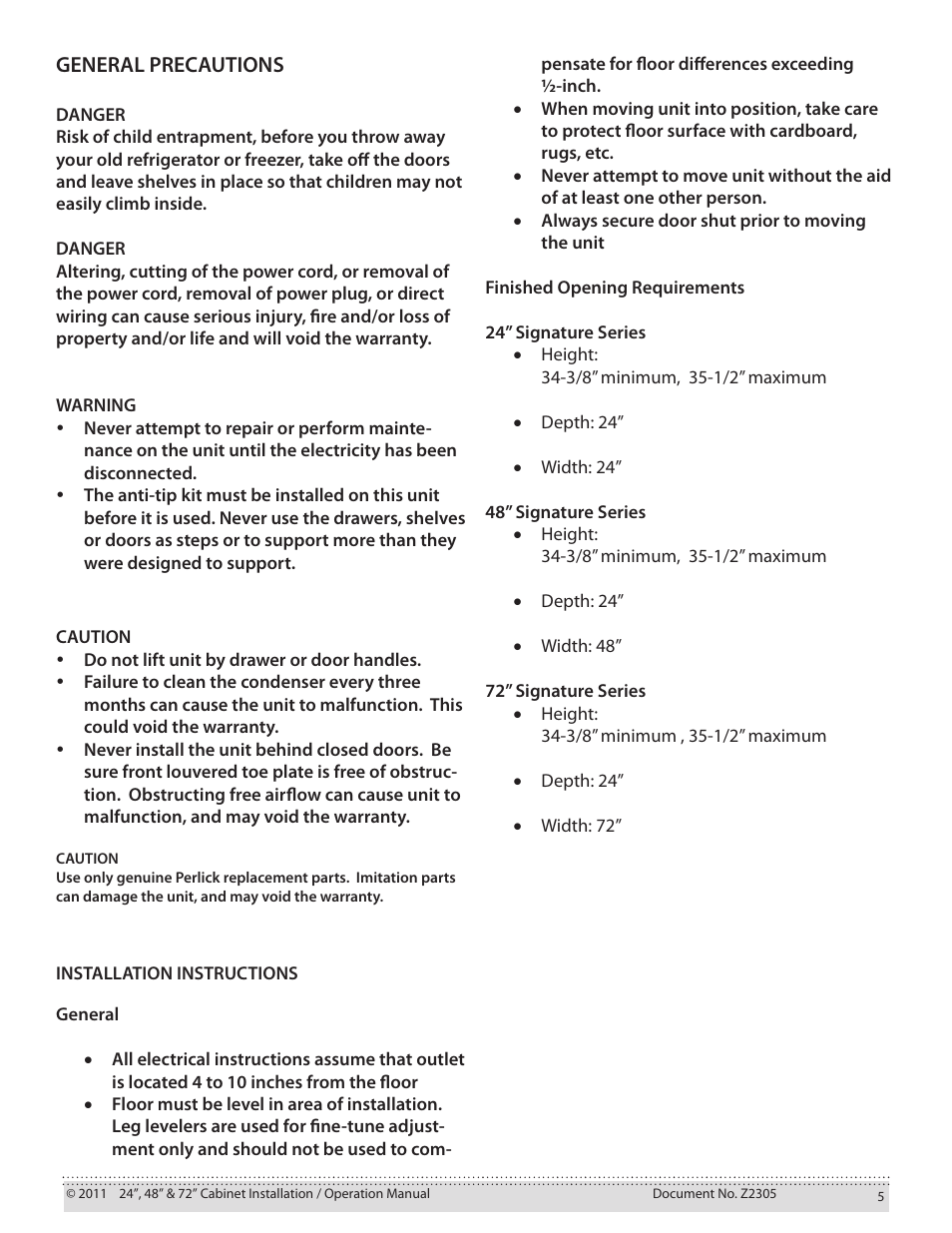 Water Inc 72” Signature Series User Manual | Page 5 / 37