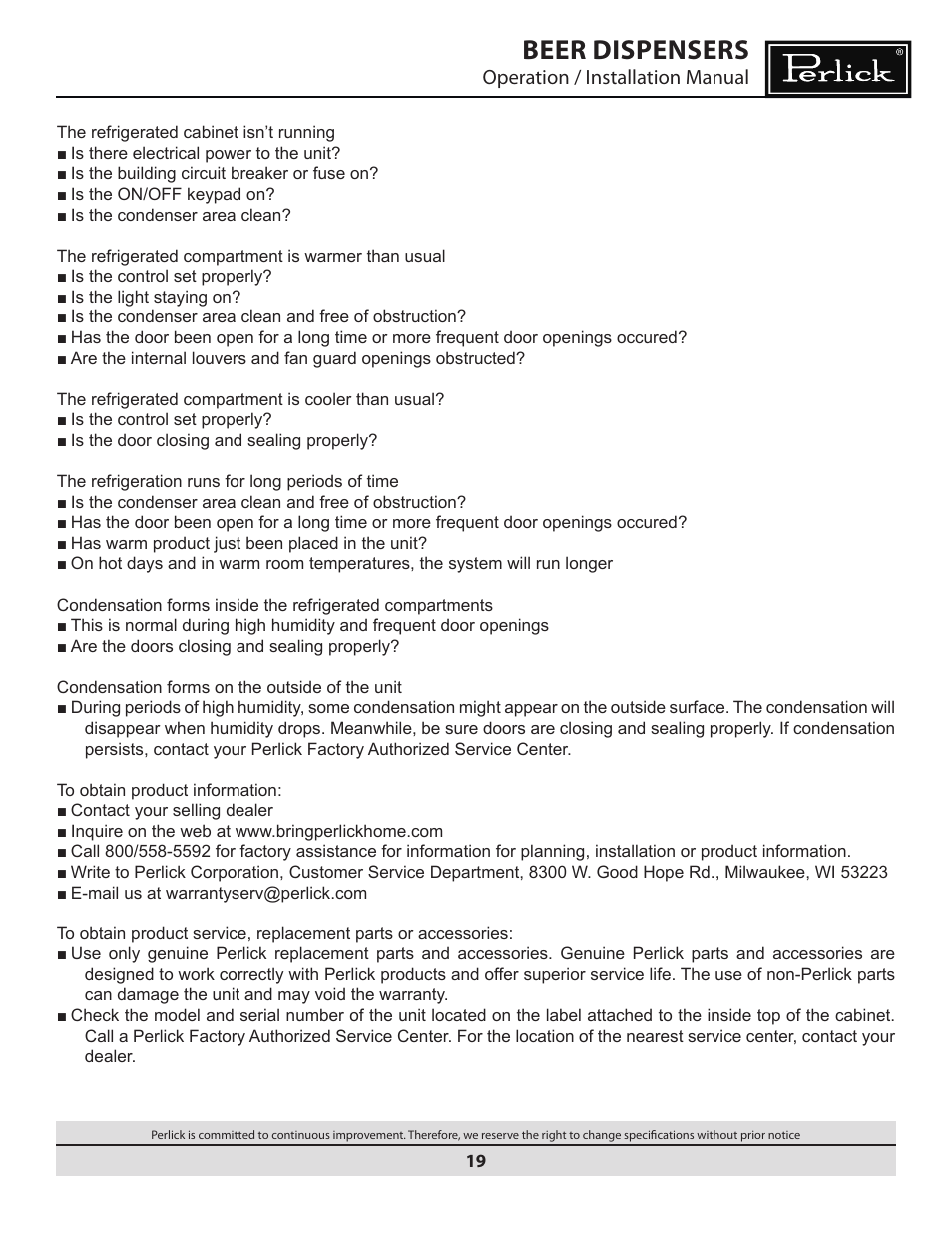 Beer dispensers | Water Inc BEER DISPENSERS User Manual | Page 19 / 22