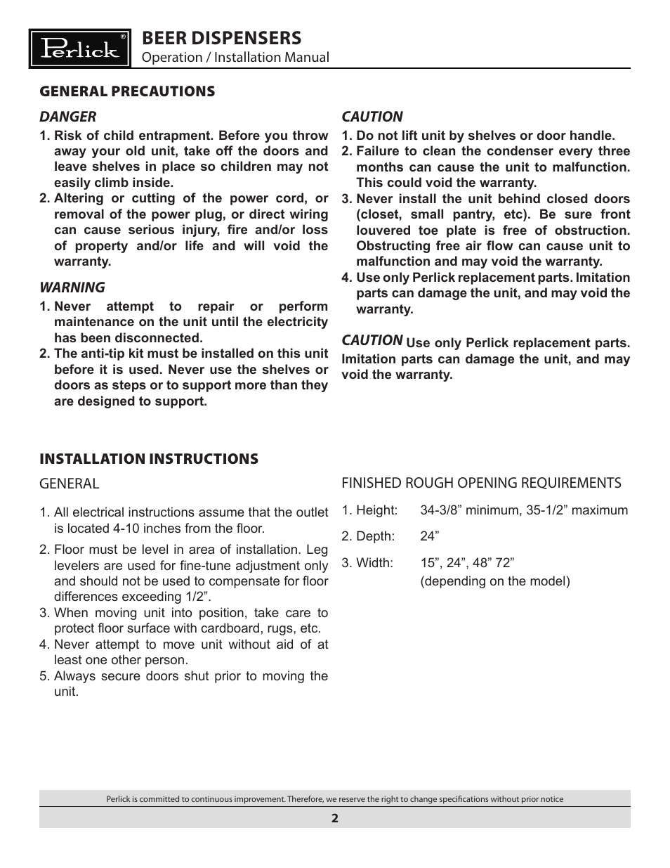 Beer dispensers | Water Inc BEER DISPENSERS User Manual | Page 2 / 22