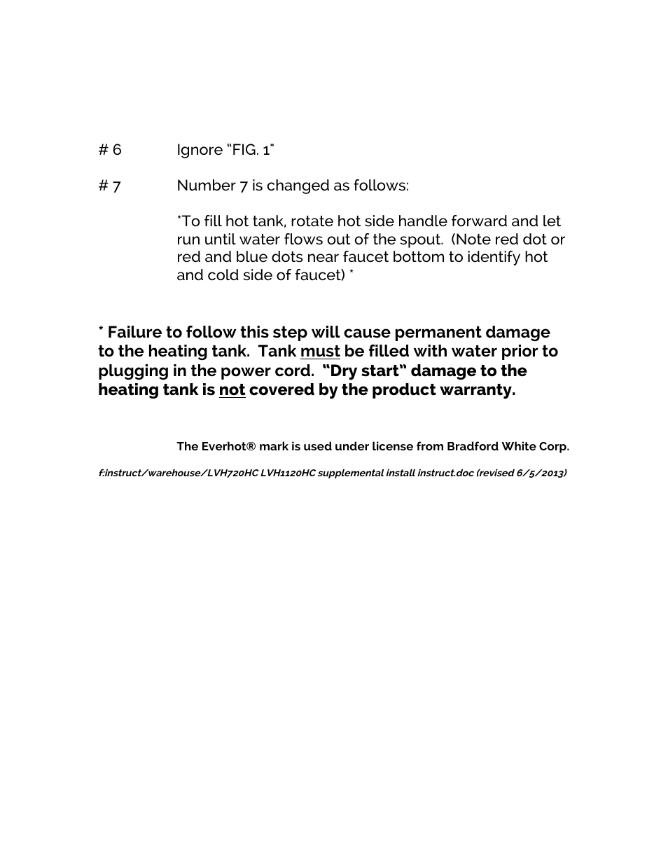Water Inc LVH1120HC User Manual | Page 2 / 2