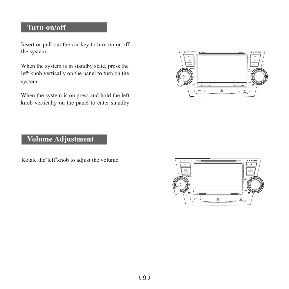 页 11, Turn on / off volume adjustment | Myron&Davis NV8THL1 User Manual | Page 11 / 17