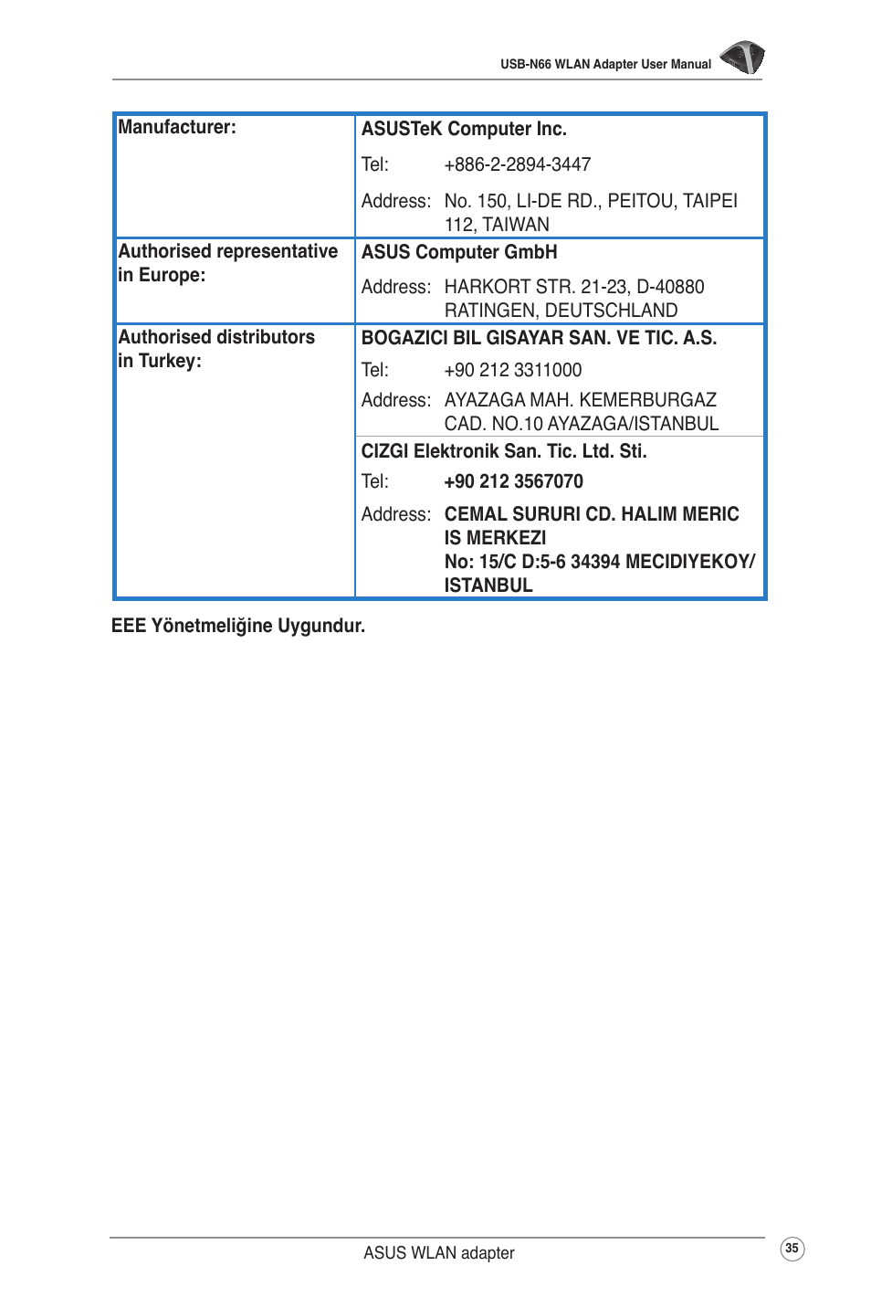 Asus USB-N66 User Manual | Page 35 / 35