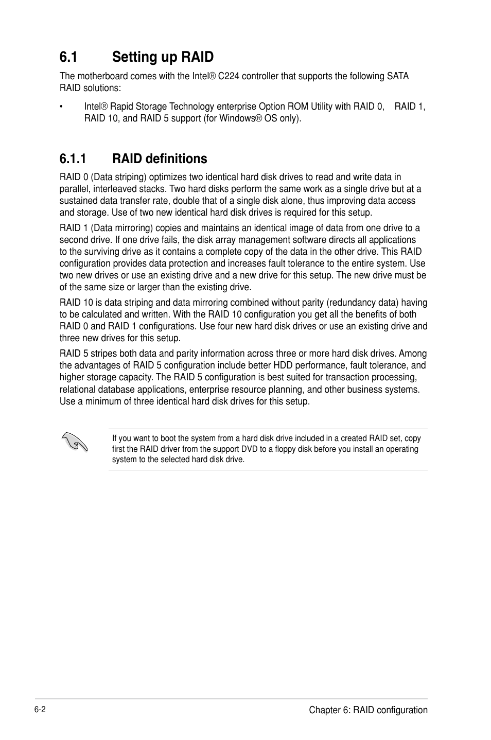 1 setting up raid, 1 raid definitions | Asus TS300-E8-PS4 User Manual | Page 122 / 170