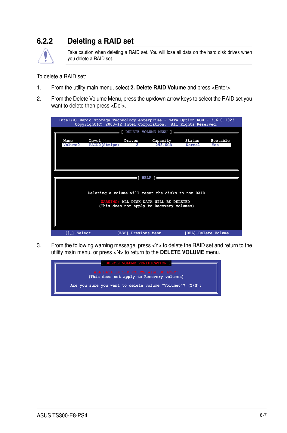 2 deleting a raid set | Asus TS300-E8-PS4 User Manual | Page 127 / 170