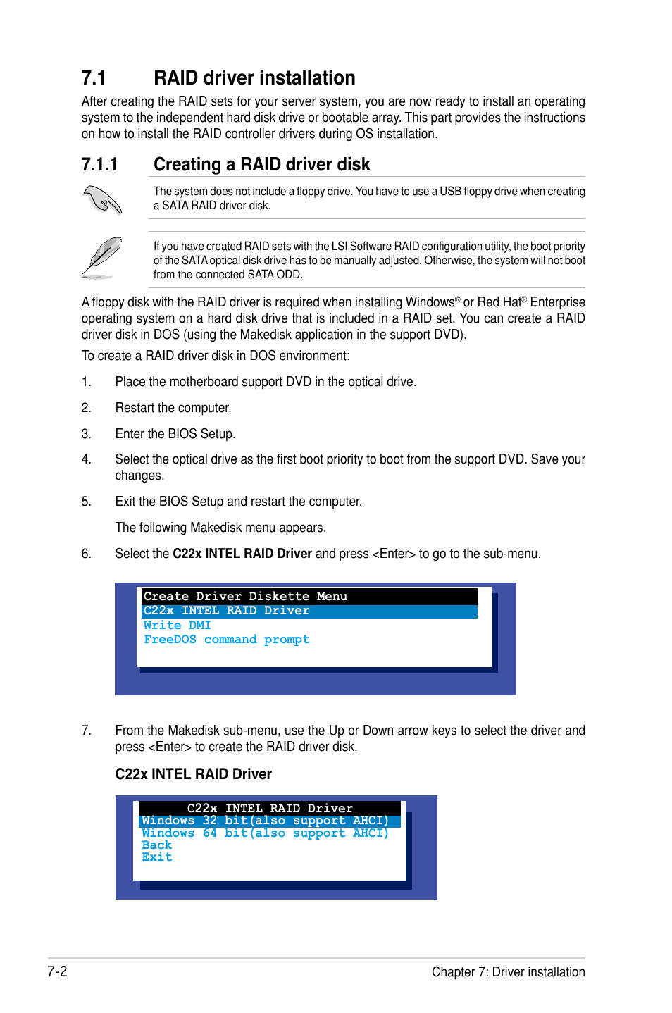 1 raid driver installation, 1 creating a raid driver disk | Asus TS300-E8-PS4 User Manual | Page 140 / 170