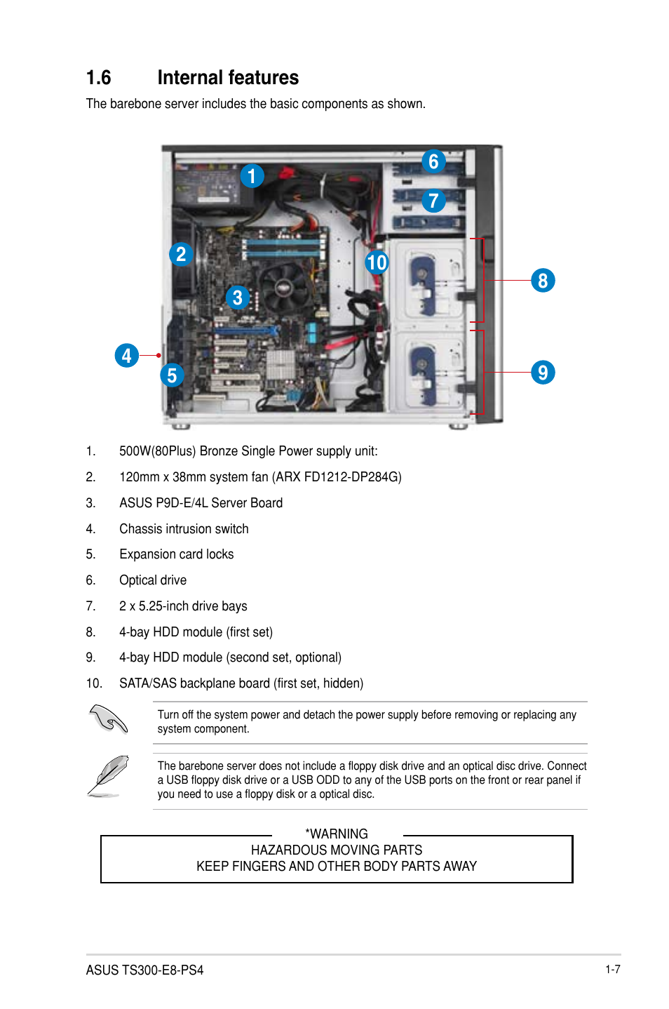6 internal features | Asus TS300-E8-PS4 User Manual | Page 19 / 170