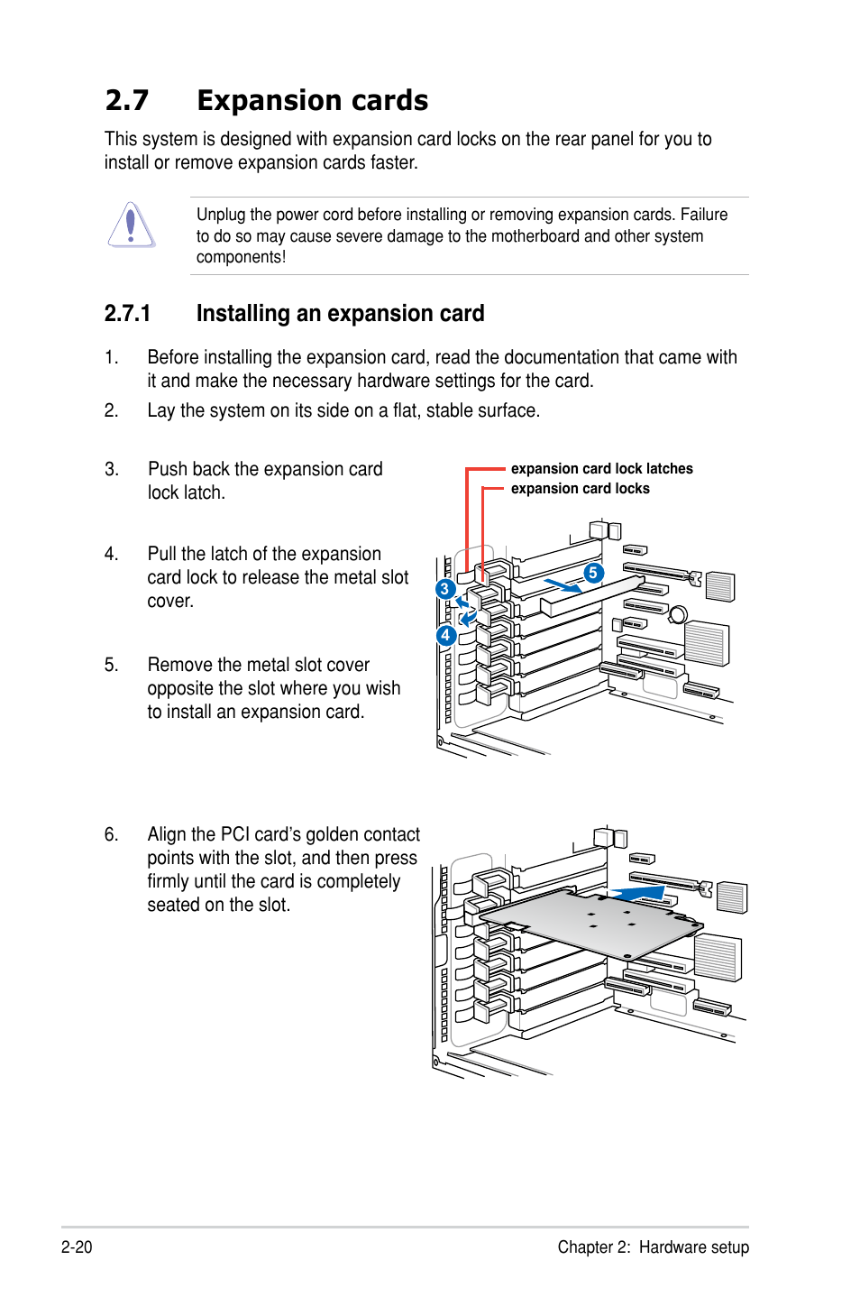 7 expansion cards, 1 installing an expansion card | Asus TS300-E8-PS4 User Manual | Page 42 / 170