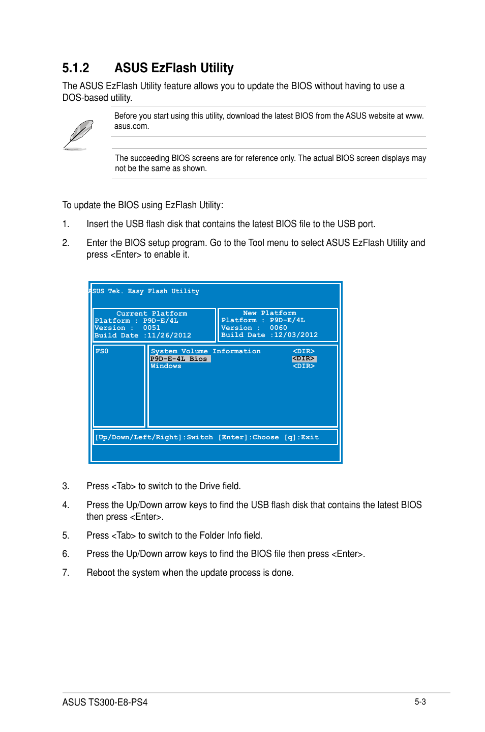 2 asus ezflash utility | Asus TS300-E8-PS4 User Manual | Page 85 / 170