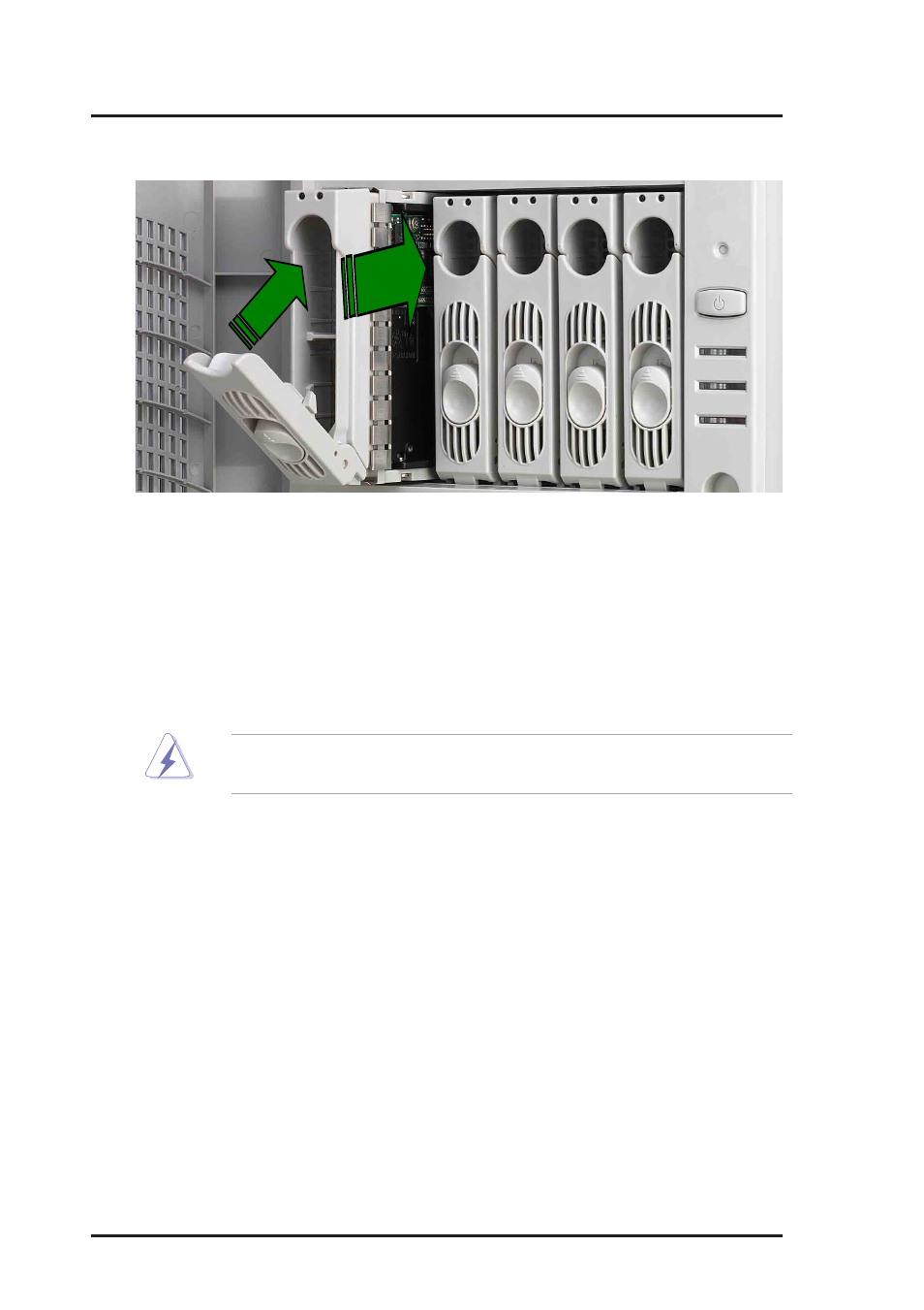 2 placing a hard disk drive to hotswap bay | Asus AW1500-I5 User Manual | Page 42 / 60