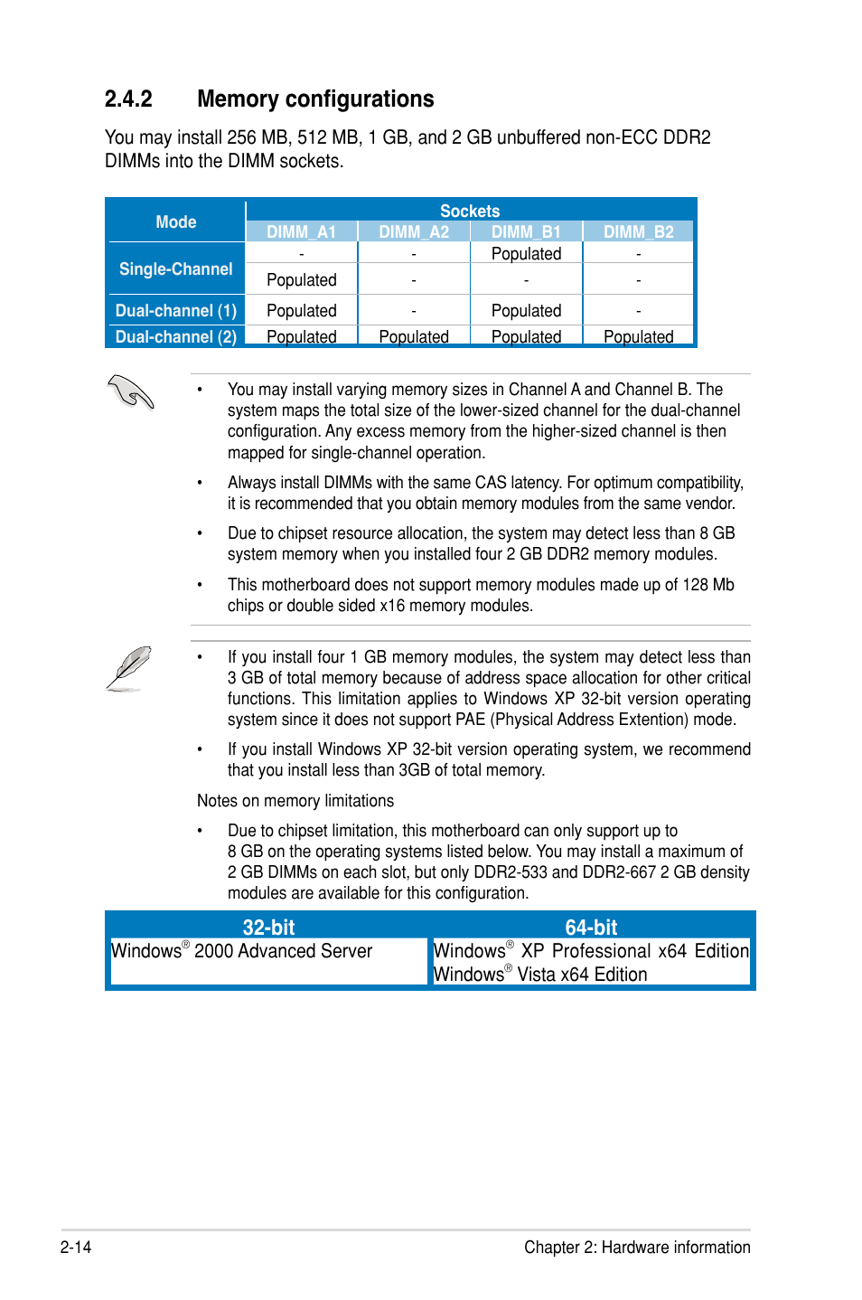 Bit 64-bit | Asus P5B SE User Manual | Page 34 / 136