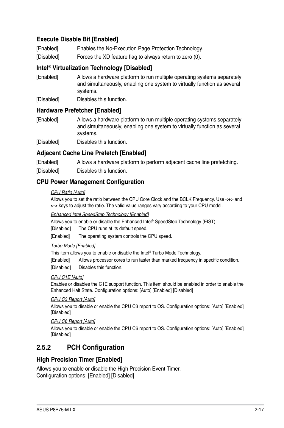 2 pch configuration, Pch configuration -17 | Asus P8B75-M LX/TW User Manual | Page 61 / 78