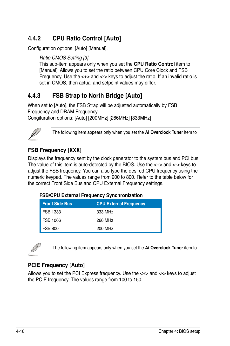 2 cpu ratio control [auto, 3 fsb strap to north bridge [auto | Asus P5E User Manual | Page 84 / 174