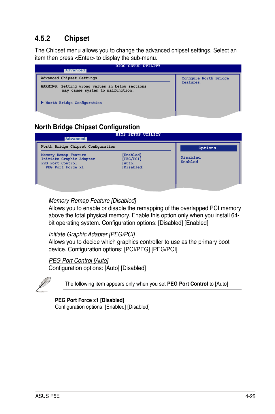 2 chipset, North bridge chipset configuration | Asus P5E User Manual | Page 91 / 174