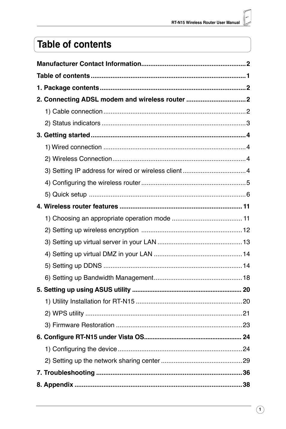 Asus RT-N15 User Manual | Page 3 / 46