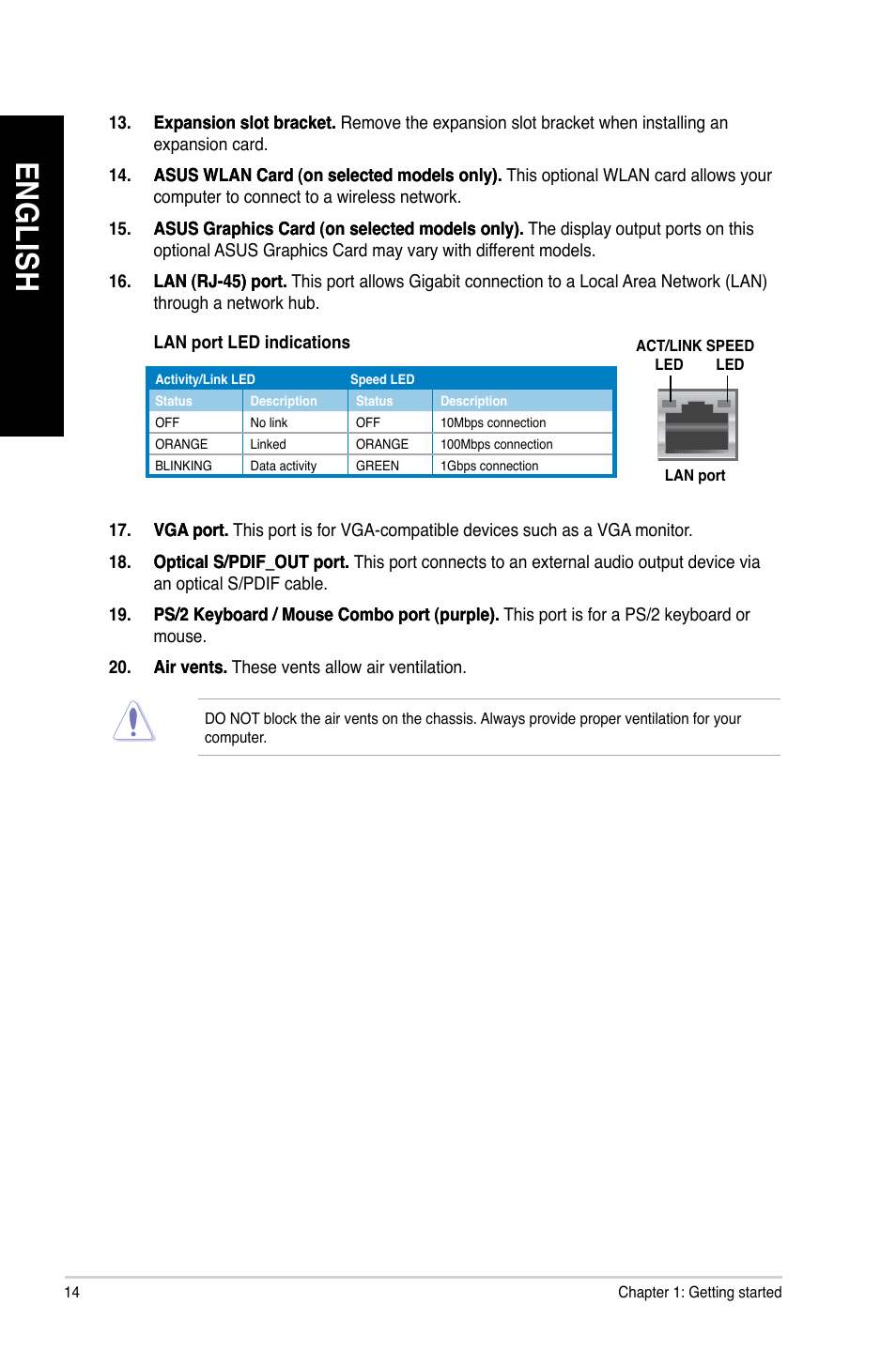 En gl is h en gl is h en gl is h en gl is h | Asus CM1830 User Manual | Page 14 / 68