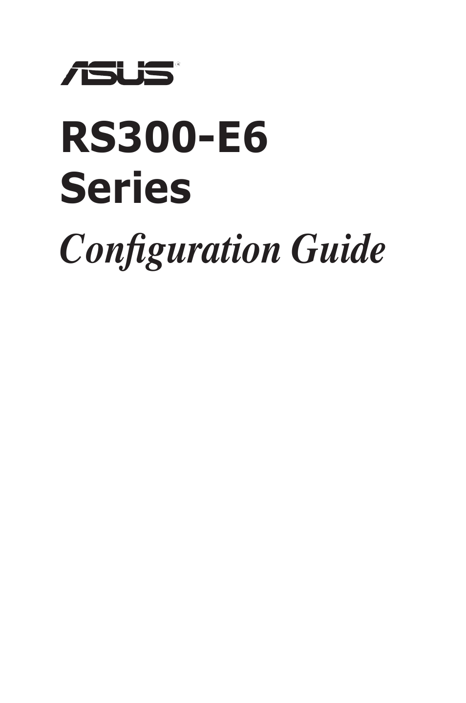 Asus RS300-E6/PS4 User Manual | 22 pages