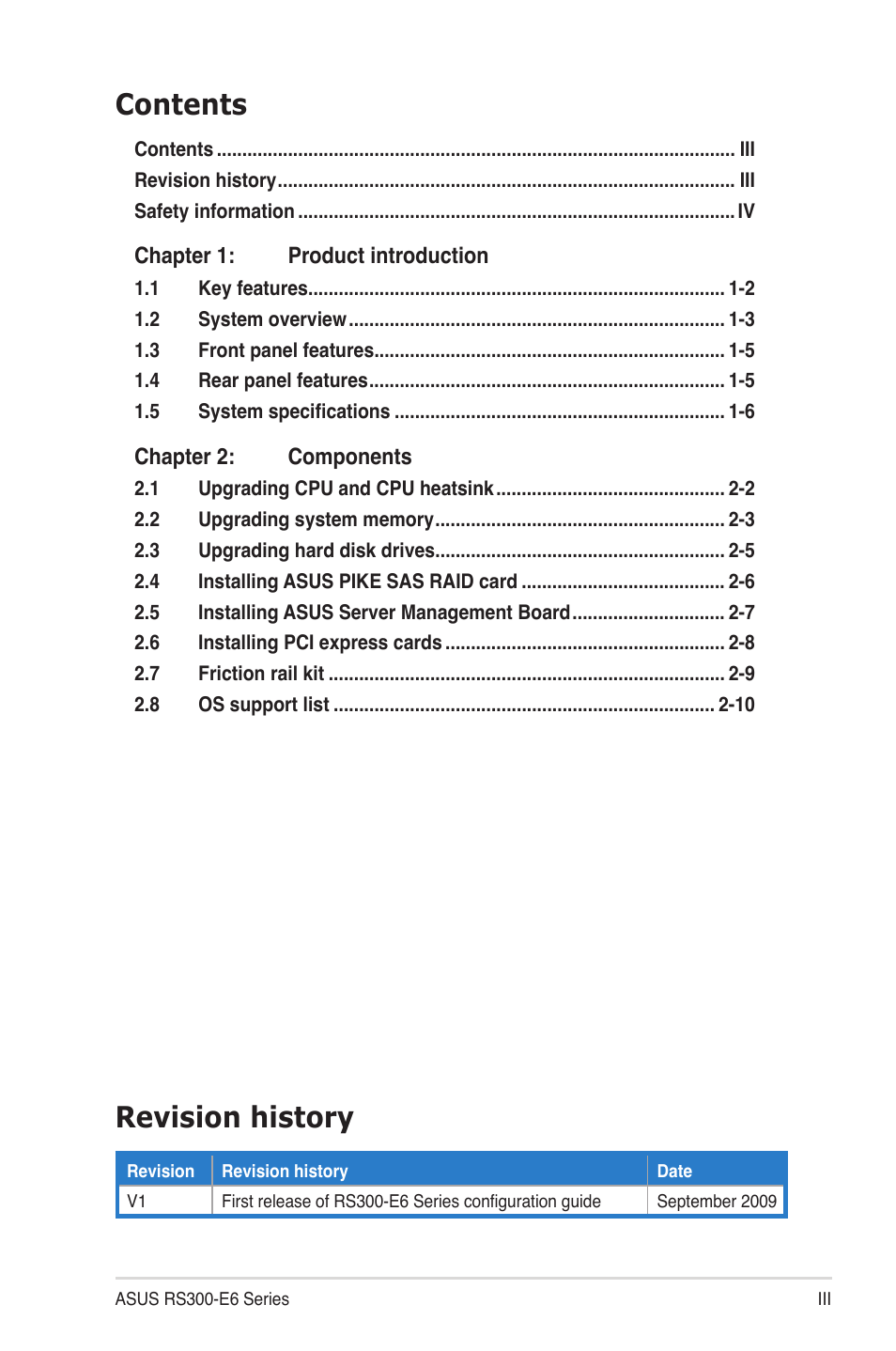 Asus RS300-E6/PS4 User Manual | Page 3 / 22