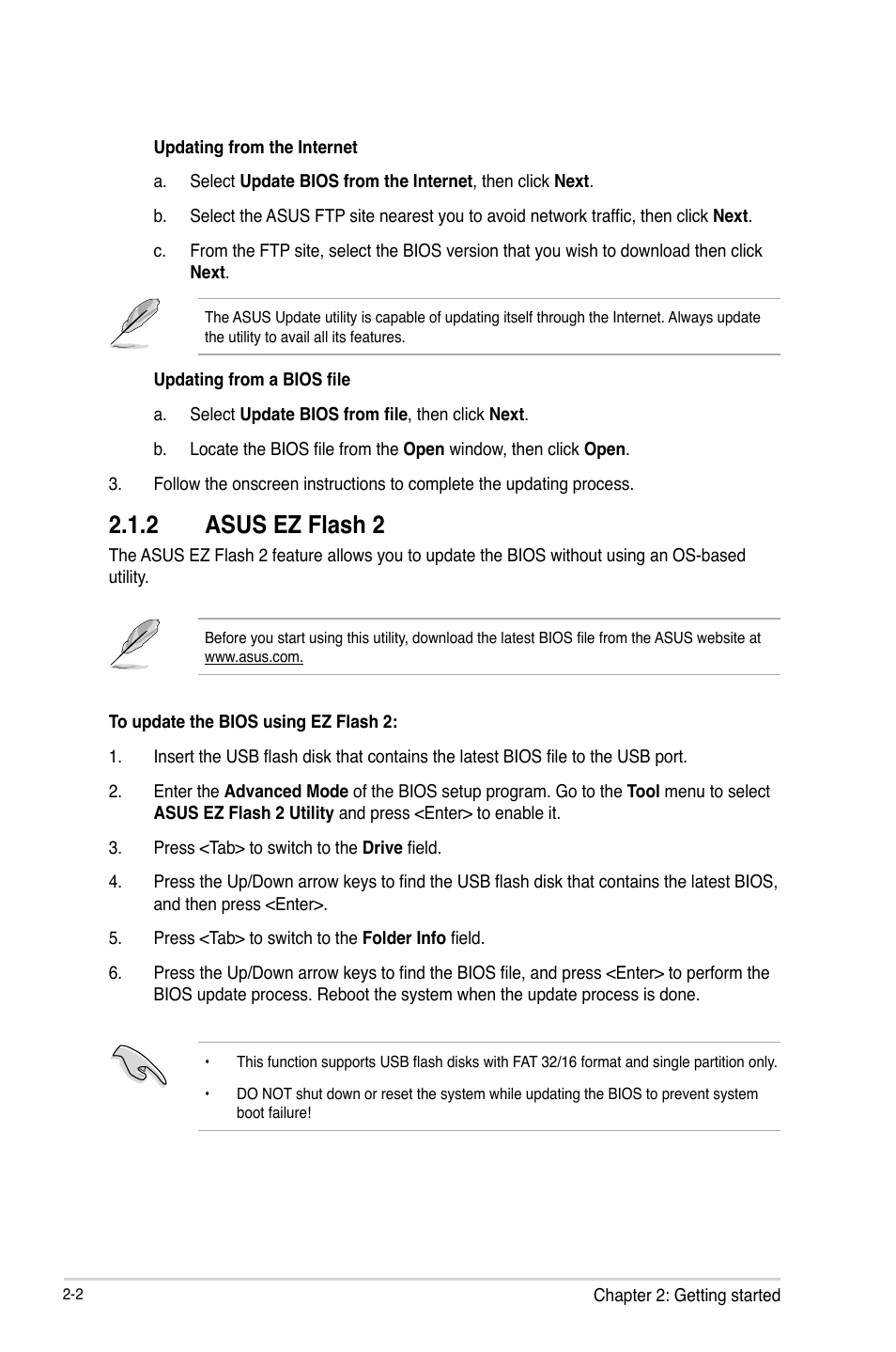 2 asus ez flash 2, Asus ez flash 2 -2 | Asus H61M-K User Manual | Page 44 / 82