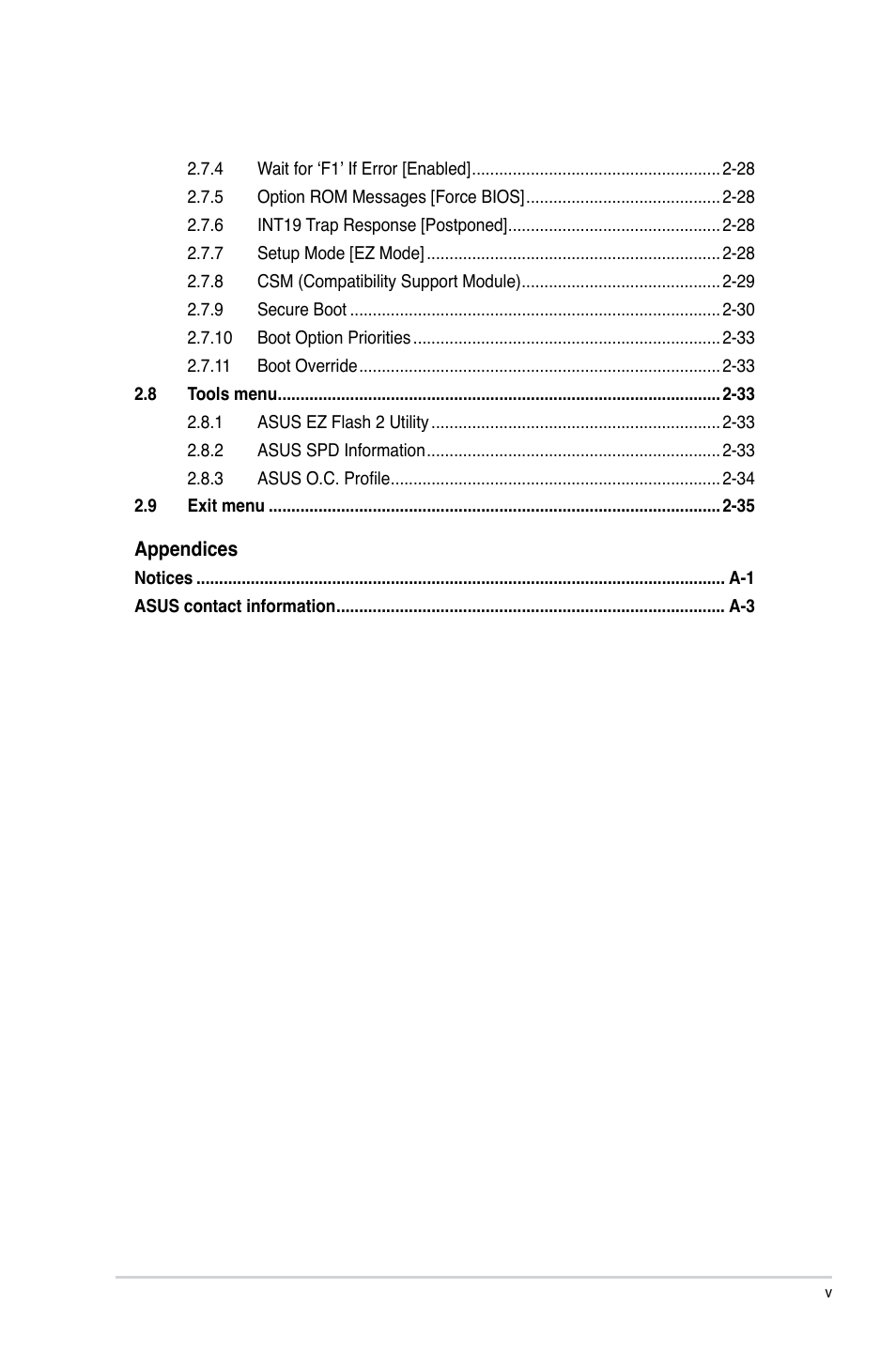 Asus H61M-K User Manual | Page 5 / 82