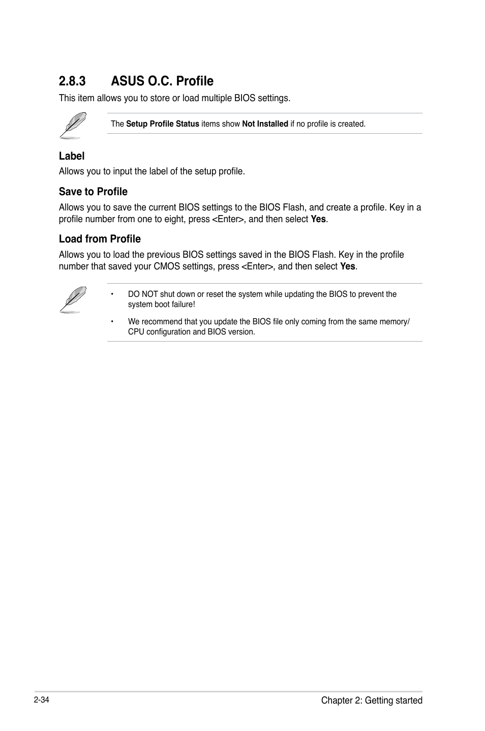 3 asus o.c. profile, Asus o.c. profile -34 | Asus H61M-K User Manual | Page 76 / 82