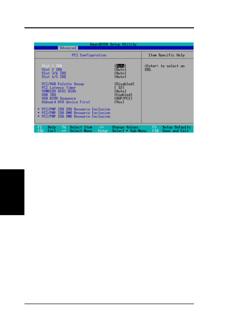 Bios setup, 3 pci configuration | Asus CUBX User Manual | Page 62 / 112