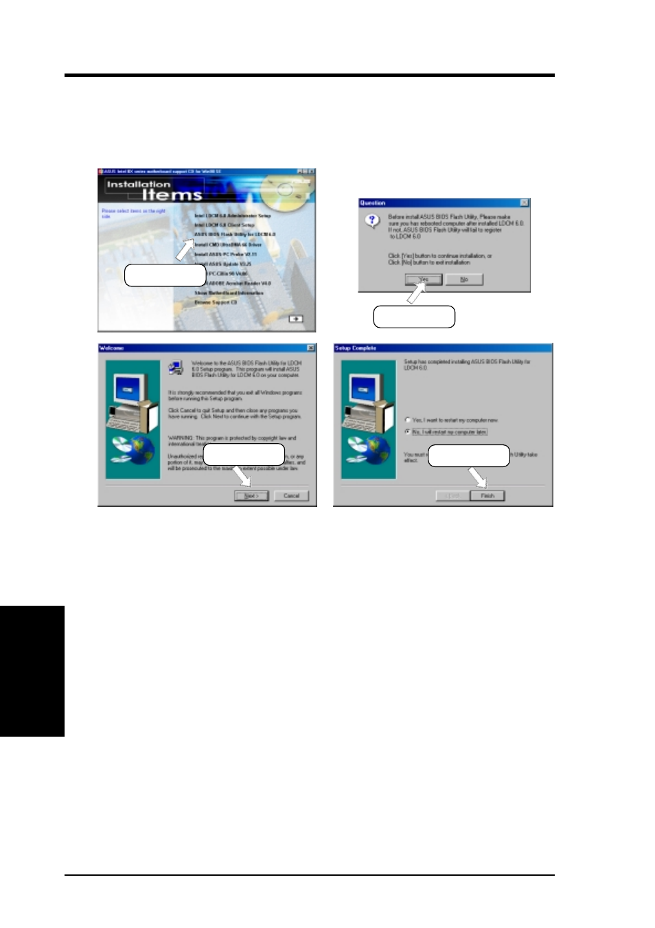 Software setup, 6 asus bios flash utility for ldcm | Asus CUBX User Manual | Page 82 / 112