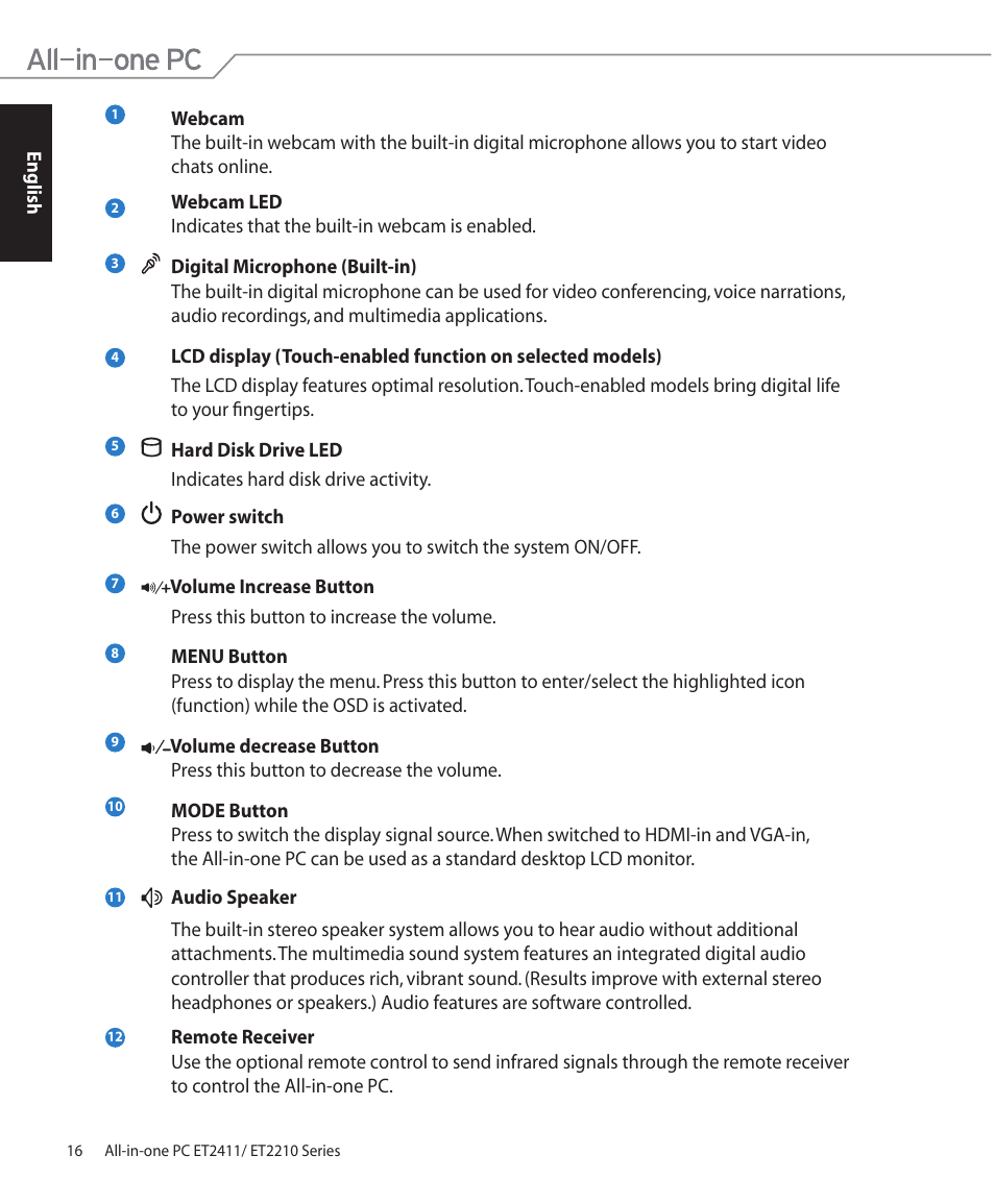 Asus ET2411IUTI User Manual | Page 16 / 38